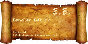 Bandler Bánk névjegykártya
